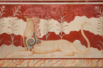 Griffon fresco repro Knossos palace throne room (© Mentor)